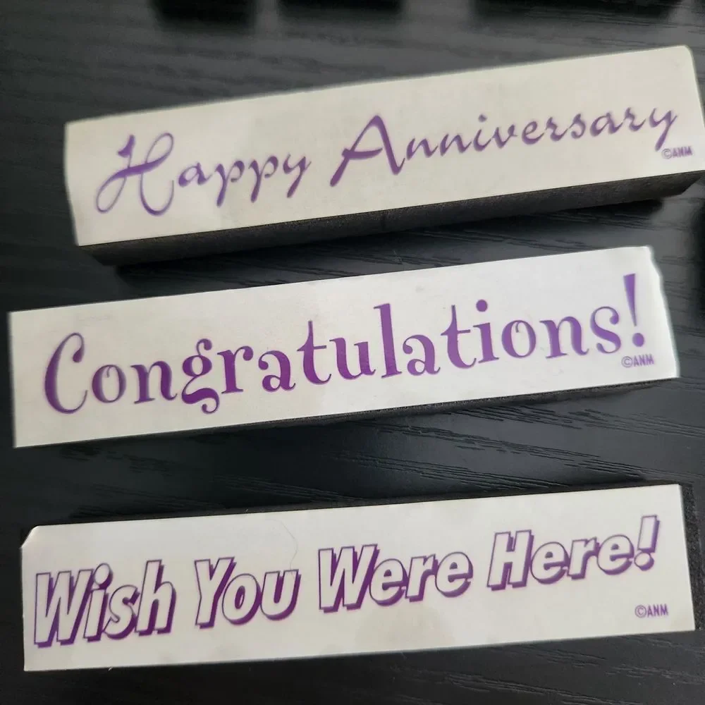 Unbranded Statement Rubber Stamp Set On Foam Blocking Various Sizes